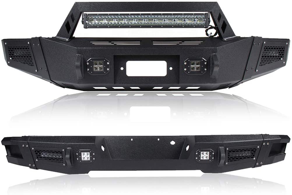 ECCPP Steel Front and Rear Bumper w/LED Light D-rings for 2009-2014 Ford F150 Sale Coupon