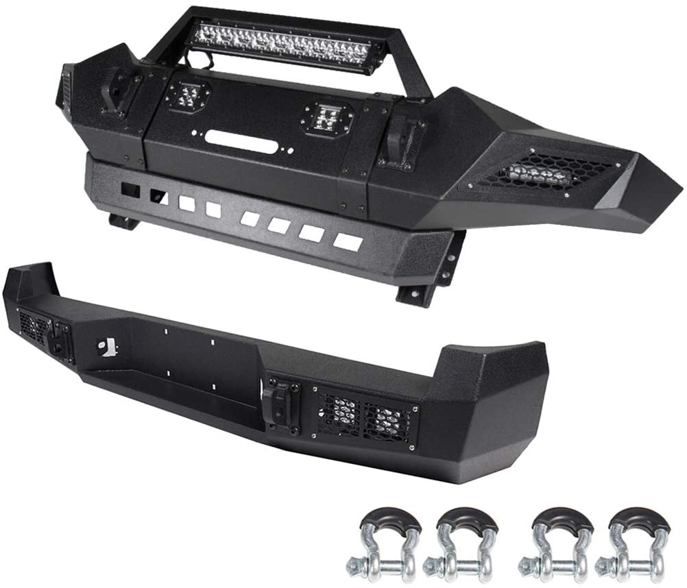 ECCPP 2005-2015 Toyota Tacoma Offroad Steel Front Rear Bumper w Leds D-rings Winch Sale Coupon