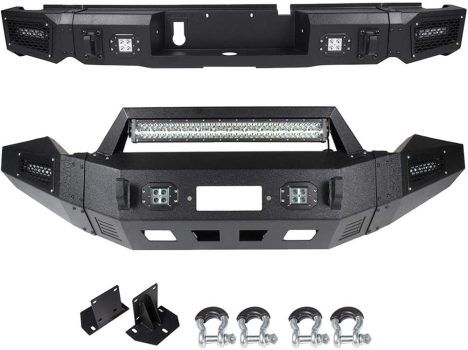 ECCPP 2013-2018 Dodge Ram 1500 Black Powder Coat Steel Front Rear Bumper w Led Lights -2 PCS Sale Coupon