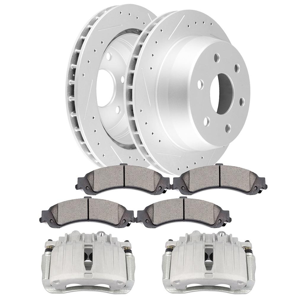 ECCPP Rear Brake Rotors Calipers And Ceramic Pads For Chevrolet Tahoe GMC Sierra 1500 Sale Coupon