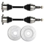 ECCPP for GMC Yukon XL 1500 6.2L 5.3L 6.0L 2007-15 Front Brake Discs Rotors + CV Axle Sale Coupon