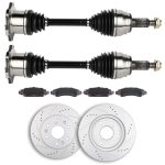 ECCPP Front CV Axle + Brake Pads & Rotors for Chevrolet Silverado 1500 4.3L 2008-2013 Sale Coupon