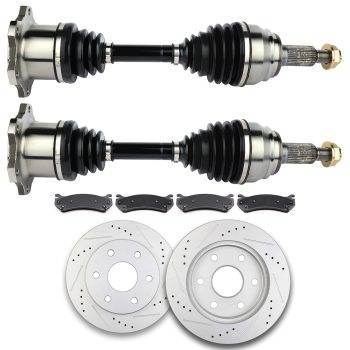 ECCPP Front CV Axle + Brake Pads & Rotors for GMC Yukon SLE 4.8L 6.3L 6.0L 2000-2006 Sale Coupon