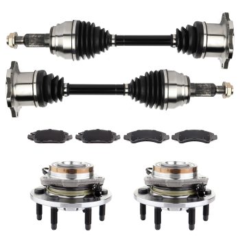 ECCPP Front CV Axle+Brake Pads+Wheel Hub Bearing for Chevrolet Tahoe 6.0L 2011-2013 Sale Coupon