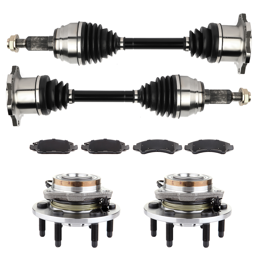 ECCPP Front CV Axle+Brake Pads+Wheel Hub Bearing for Chevrolet Tahoe 6.0L 2011-2013 Sale Coupon