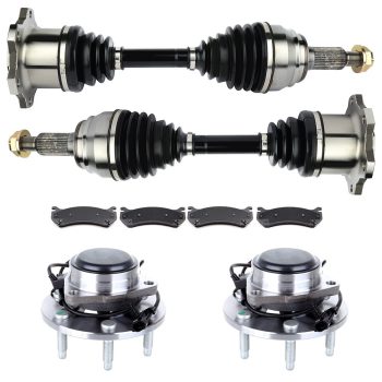 ECCPP Front CV Axle+Brake Pads+Wheel Hub Bearing for GMC Sierra 1500 4.3L 1999-2004 Sale Coupon