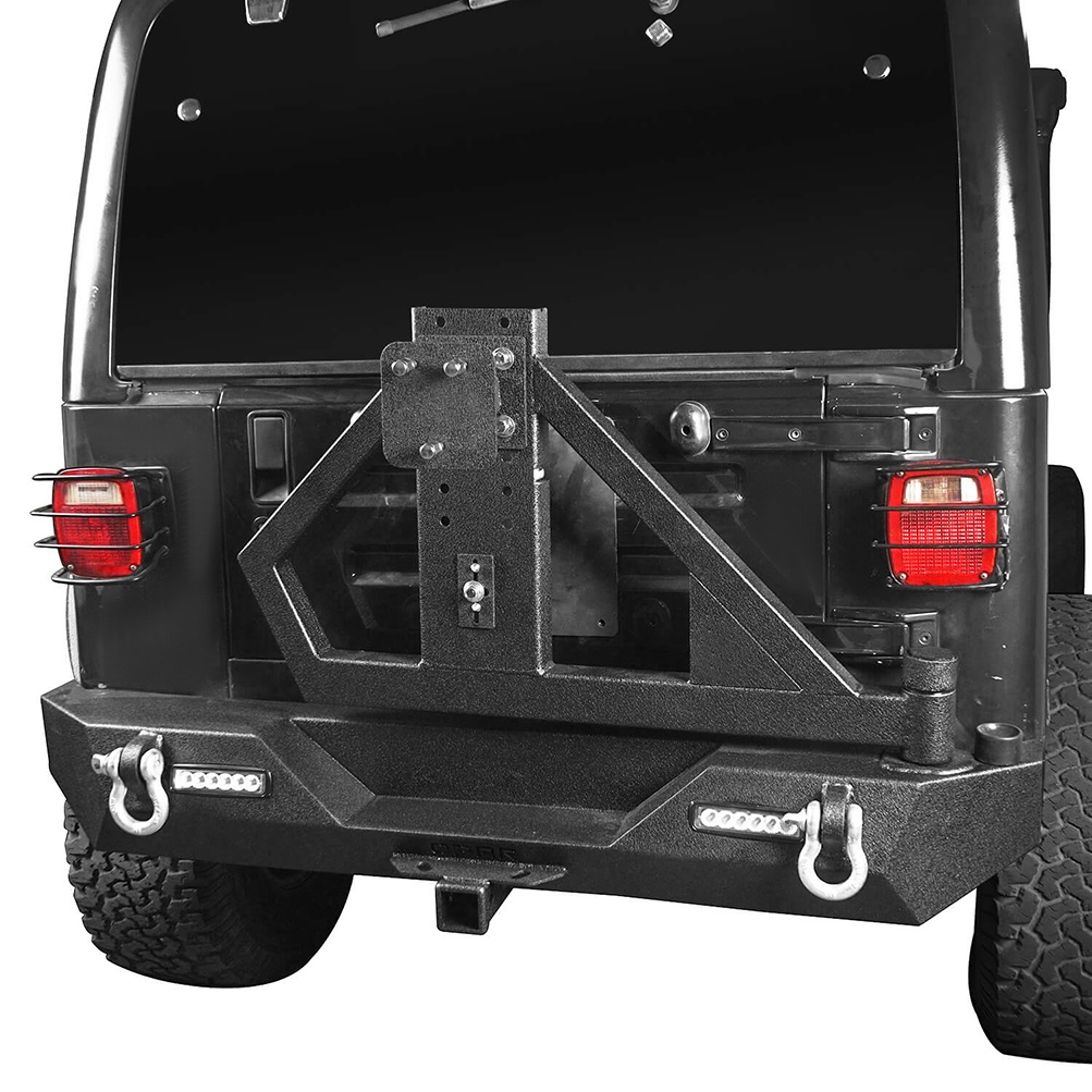 ECCPP 2007-2018 Jeep Wrangler JK Assembly Textured Rear Bumper w/ Tire Carrier guard Sale Coupon