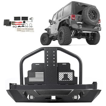 ECCPP 2007-2018 Jeep Wrangler JK W/O Oil Drum Rear Bumper w/ Tire Carrier Lights Sale Coupon