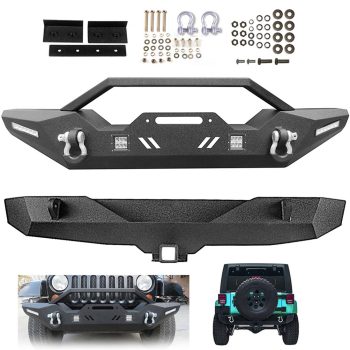 ECCPP 2007-2017 Jeep Wrangler Heavy Duty Front + Rear Bumper w/ Winch Plate -2 PCS Sale Coupon