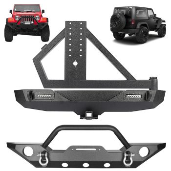 ECCPP For 2007-2018 Jeep Wrangler JK Front Bumper Rear Bumper W/ Tire Carrier 836059 Sale Coupon