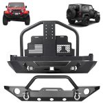 ECCPP Steel Front bumper Rear Bumper w/ Tire Carrier for 2007-2018 Jeep Wrangler JK Sale Coupon