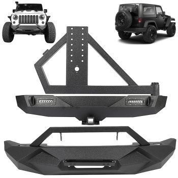 ECCPP For 2007-2018 Jeep Wrangler JK Front Rear Bumper w/ Spare Tire Carrier Sale Coupon