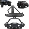 ECCPP Fits 2007-2018 Jeep Wrangler JK Front bumper Rear Bumper w/ Tire Carrier Steel Sale Coupon