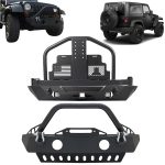 ECCPP Front Bumper+Rear Bumper W/ Tire Carrier For Jeep Wrangler JK Steel 2007-2018 Sale Coupon