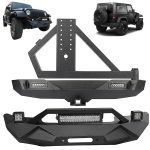ECCPP For 2007-2018 Jeep Wrangler JK Front Bumper Rear Bumper w/ Tire Carrier Steel Sale Coupon