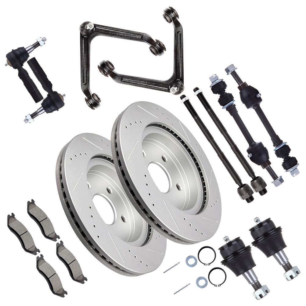 ECCPP Front Upper Control Arm Suspension with Brake Rotor Pad For 02-05 Dodge Ram 1500 Sale Coupon