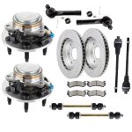 ECCPP Front Suspension Wheel Hub Bearing + Brake Rotor Pad For 00-06 Sierra 1500 Yukon Sale Coupon
