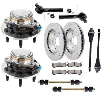 ECCPP Front Suspension Wheel Hub Bearing + Brake Rotor Pad For 00-06 Sierra 1500 Yukon Sale Coupon