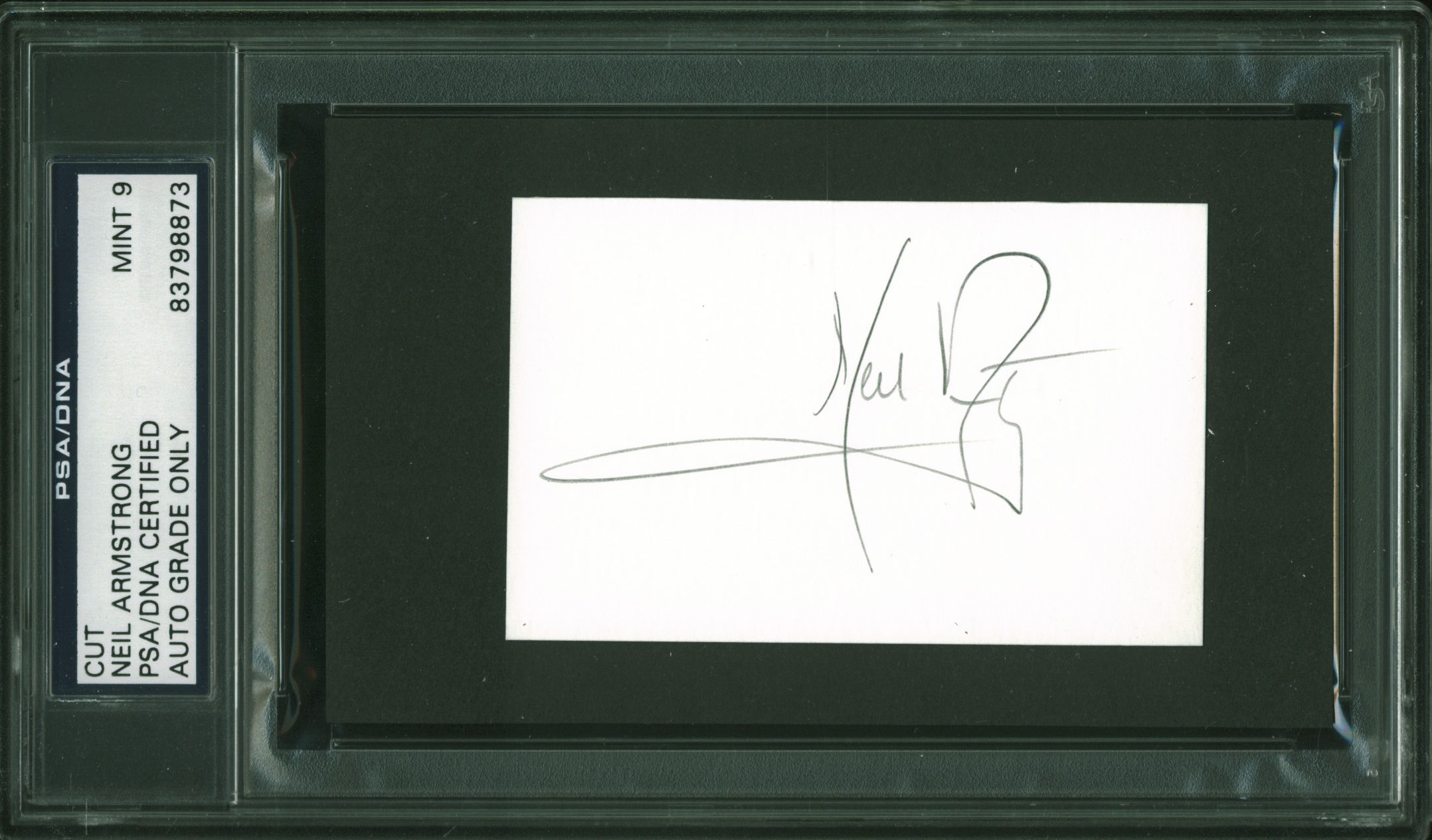 Neil Armstrong Apollo 11 Signed 2.5×3.5 Cut Auto Graded Mint 9! PSA/DNA Slabbed Sale Coupon