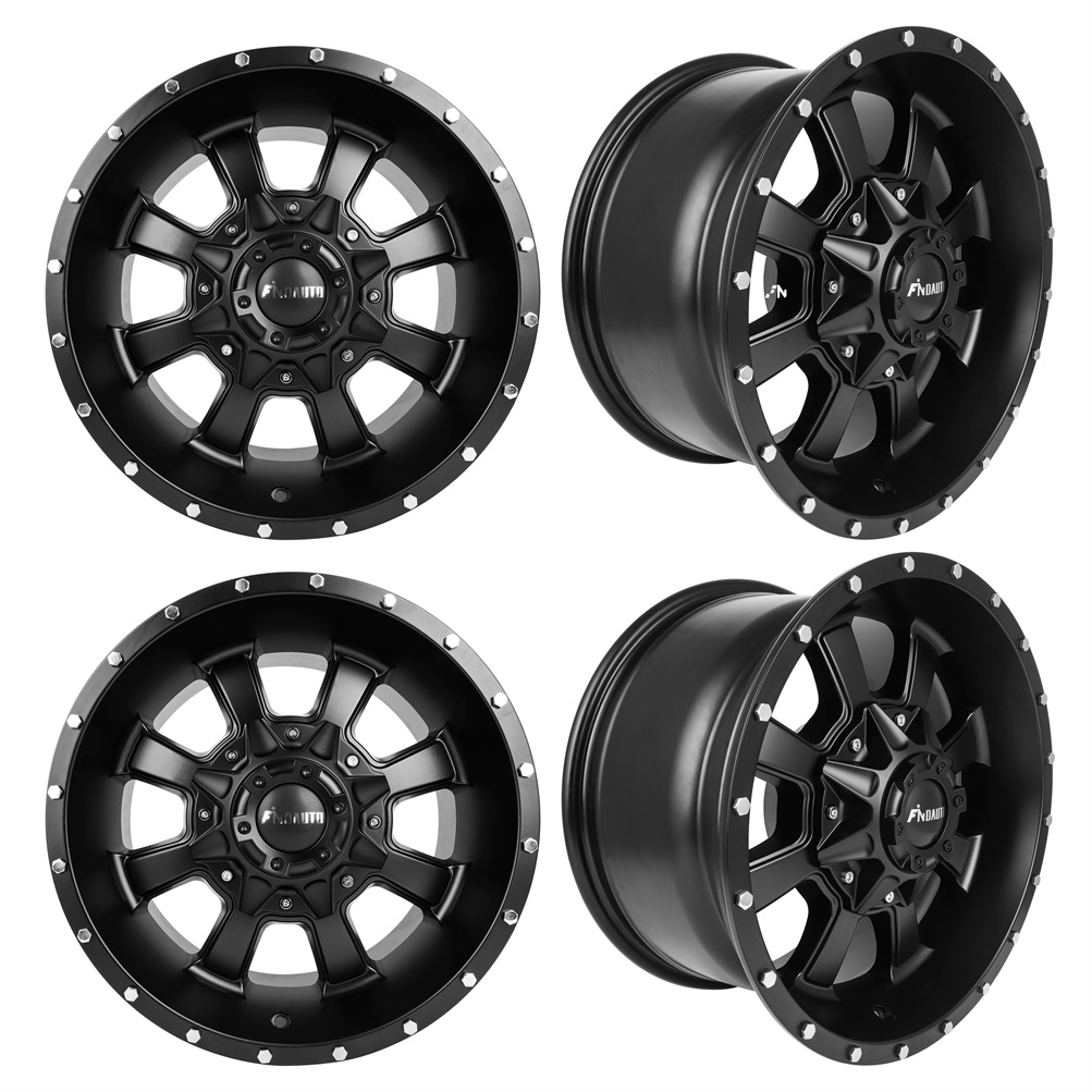 ECCPP 4pcs 17×9 inch 5×114.3/127 78.1mm Bore Black Wheel Fits JJEEP WRANGLER Cherokee Sale Coupon