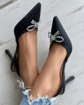 CHICME Rhinestone Bowknot Pattern Slingback Wedding Guest Shoes Sale Coupon