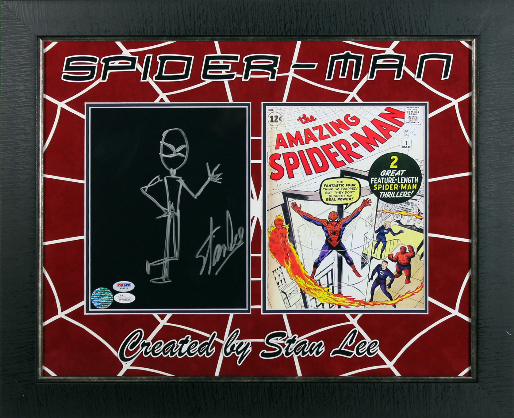 Stan Lee Authentic Signed & Framed 8×10 Handdrawn Spiderman Sketch JSA & PSA Sale Coupon