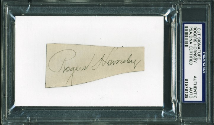 Rogers Hornsby Authentic Signed 1.5X3.5 Cut Autographed PSA/DNA Slabbed Sale Coupon
