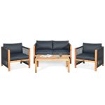 Costway4pcs Acacia Wood Outdoor Patio Furniture Set Sale Coupon