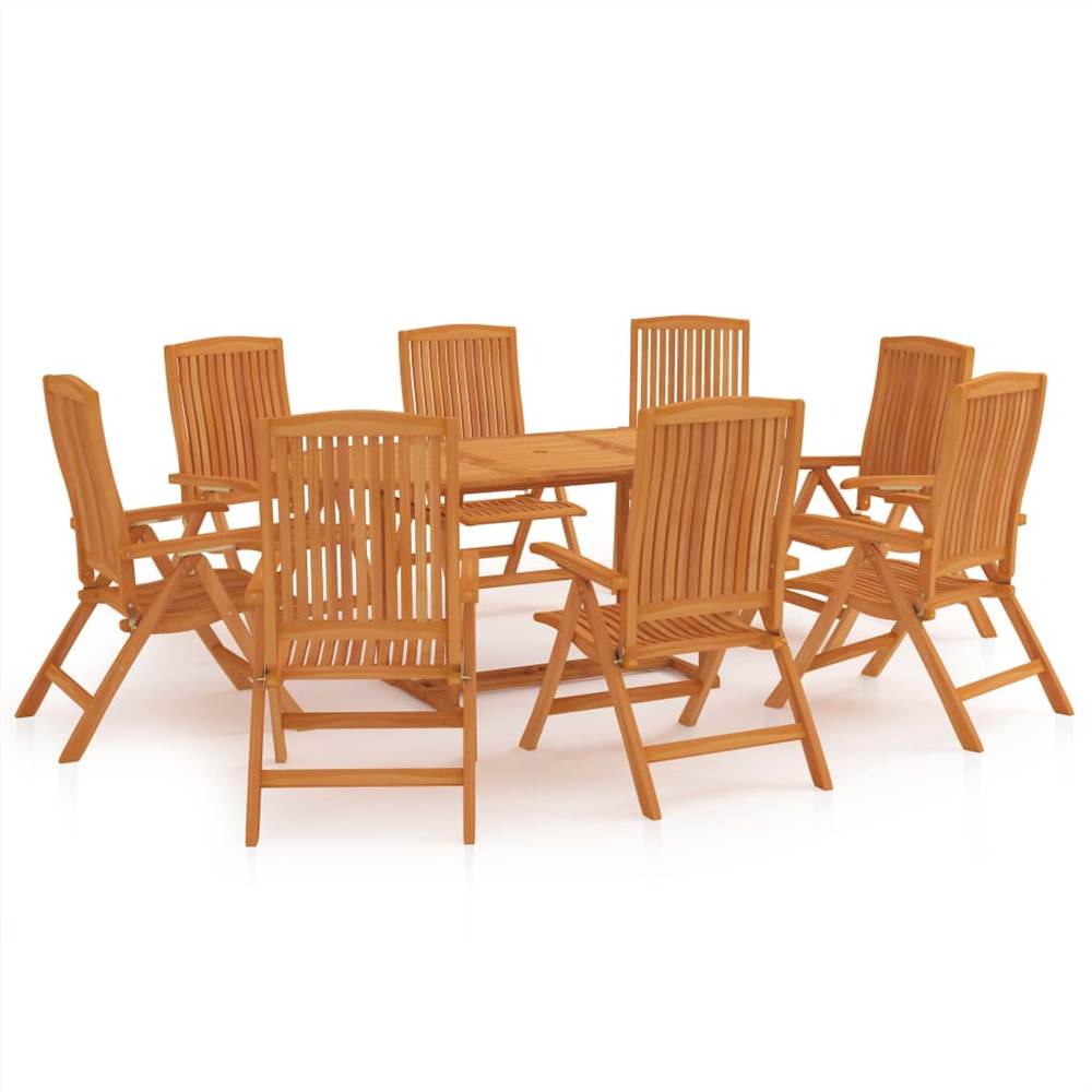9 Piece Garden Dining Set Solid Teak Wood Sale Coupon