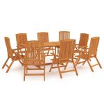 9 Piece Garden Dining Set Solid Teak Wood Sale Coupon
