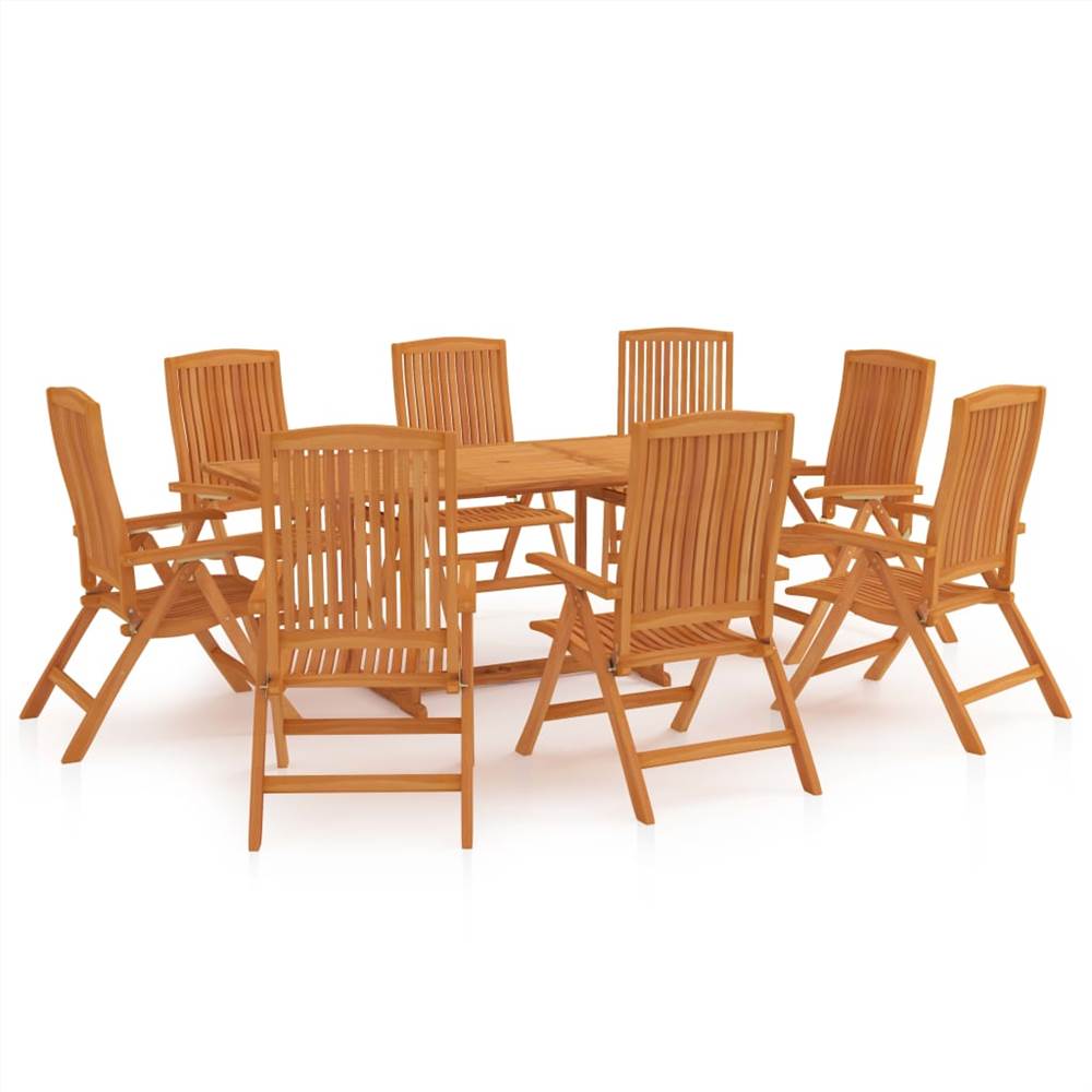 9 Piece Garden Dining Set Solid Teak Wood Sale Coupon