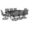 9 Piece Garden Dining Set Textilene and Steel Sale Coupon