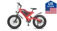 FastTech US Stock AOSTIRMOTOR Electric Bicycle Motor 26″ Fat Tire With Li-Battery S18-MINI-Red Sale Coupon