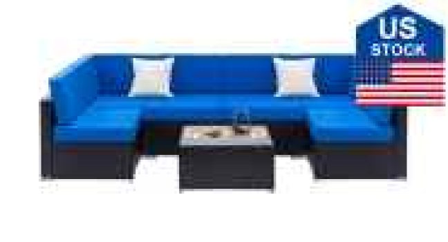 FastTech US Stock Fully Equipped Weaving Rattan Sofa Set Sale Coupon