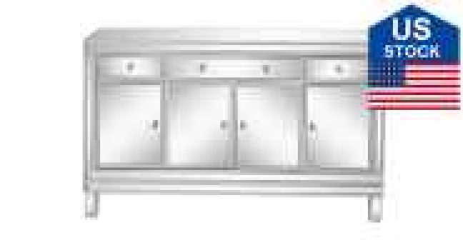 FastTech US Stock FCH Mirrored Finish Glass TV Stand Cabinet Sale Coupon