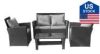 FastTech US Stock Patio Furniture Outdoor 4Pcs Wicker Rattan Sofa Sale Coupon