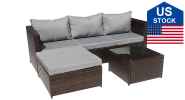 FastTech US Stock Outdoor Sectional Sofa Patio Seating 5 Pieces Patio Furniture Sale Coupon