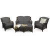 Costway5 Pieces Patio Rattan Sofa Set with Cushion and Ottoman-Gray Sale Coupon