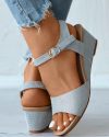 CHICME Peep Toe Slingback Wedge Sandals Sale Coupon