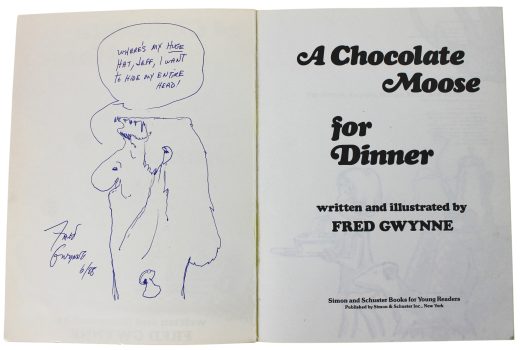 Fred Gwynne Signed A Chocolate Moose For Dinner Book & Sketch BAS #A03160 Sale Coupon