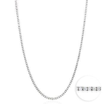 WJD Exclusives 7.50Ct Natural Diamond 14k White Gold 2.5mm Tennis Chain Necklace 18″ Sale Coupon