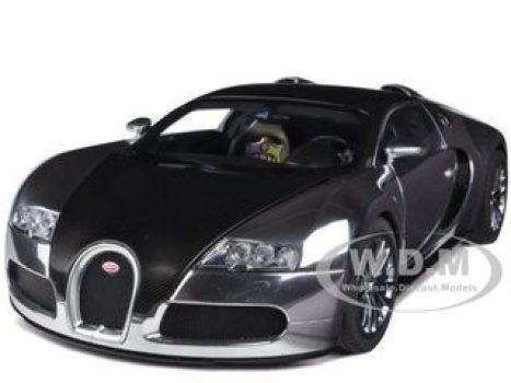 Diecastmodelswholesale Bugatti EB Veyron 16.4 Pur Sang Black and Aluminum Casting 1/18 Diecast Model Car by Autoart Sale Coupon