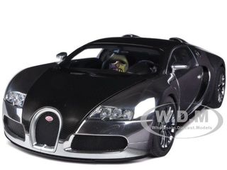 Diecastmodelswholesale Bugatti EB Veyron 16.4 Pur Sang Black and Aluminum Casting 1/18 Diecast Model Car by Autoart Sale Coupon