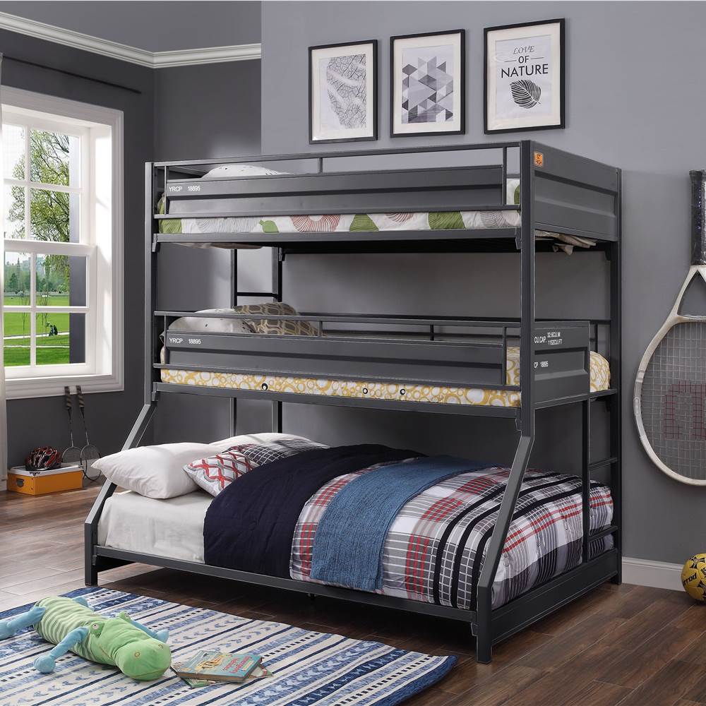 ACME Cargo TwinOverTwinOverFull Size Triple Bed Frame Gunmetal Sale Coupon
