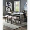ACME Wandella 4 Piece Counter Height Table Set with 3 Stools Gray Sale Coupon