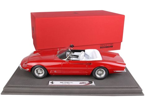 Diecastmodelswholesale 1966 Ferrari 365 California S/N 9935 Convertible Red with White Interior with DISPLAY CASE Limited Edition to 108 pieces Worldwide 1/18 Model Car by BBR Sale Coupon