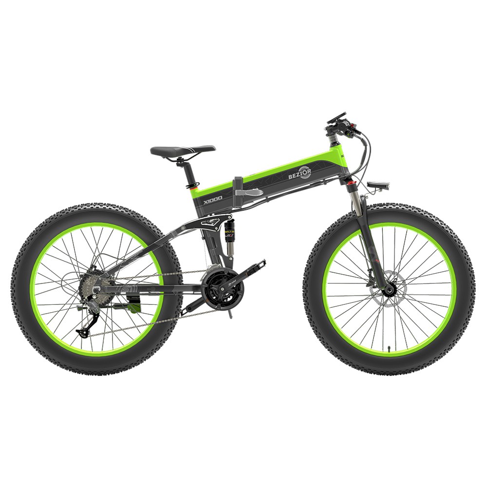 BEZIOR X1000 Folding Electric Bike 1000W 40kmh Black Green Sale Coupon