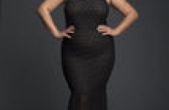 Curvegirl Black Lycra net Dress with Fish Hem Sale Coupon