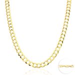 WJD Exclusives Solid 14k Yellow Gold 8.2mm Cuban Curb Chain Necklace 24″ 26″ 28″ 30″ – 28 Sale Coupon