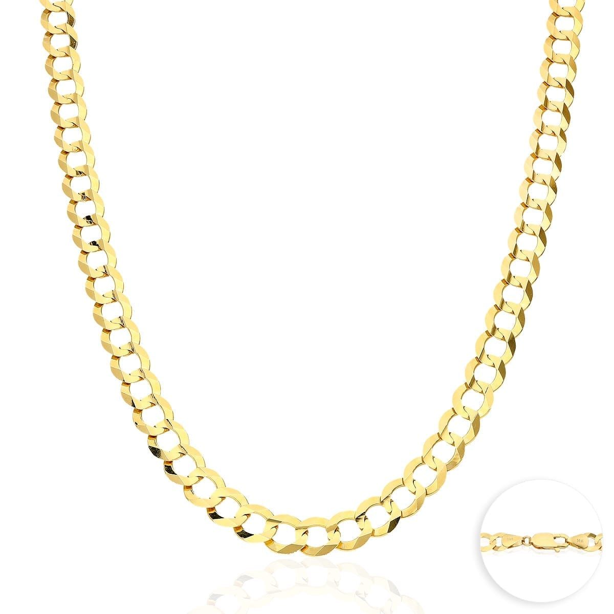 WJD Exclusives Solid 14k Yellow Gold 8.2mm Cuban Curb Chain Necklace 24″ 26″ 28″ 30″ – 26 Sale Coupon